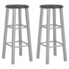 Adelia Black Wooden Bar Stools With Steel Frame In A Pair