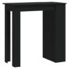 Aiza 102cm Wooden Bar Table With Storage Rack In Black