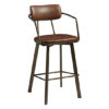 Alstan Faux Leather Bar Stool In Vintage Brown