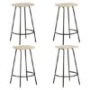 Azul Set Of 4 Wooden Bar Stools With Black Frame In Natural