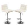 Baino White Leather Bar Chairs With Chrome Base In A Pair