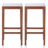 Belvidere Walnut Wooden Counter Height Bar Stools In Pair