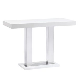 Caprice High Gloss Bar Table Rectangular Large In White