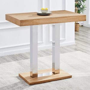 Caprice Rectangular Wooden Bar Table In Oak Effect