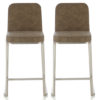 Delray Taupe Faux Leather Counter Height Bar Stools In Pair
