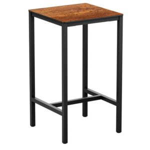 Extro Square 69cm Wooden Bar Table In Textured Copper