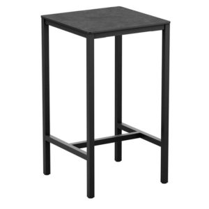 Extro Square 79cm Wooden Bar Table In Metallic Anthracite