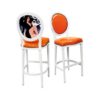 Georgian Tall Bar Chair In Orange With Fluted Legs