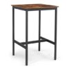 Gulf Wooden Pub Style High Bar Table In Rustic Brown