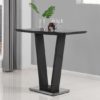Ilko Rectangular Glass Top High Gloss Bar Table In Black
