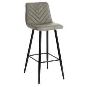 Malabo PU Leather Bar Chair With Metal Frame In Taupe