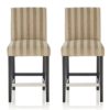 Saftill Sage Fabric Fixed Bar Stools With Black Legs In Pair