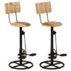 Stacy Natural Solid Mango Wooden Bar Stools In A Pair