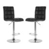 Treno Black Faux Leather Bar Chairs With Chrome Base In A Pair