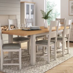Amberley Small Wooden Extending Dining Table In Grey Oak
