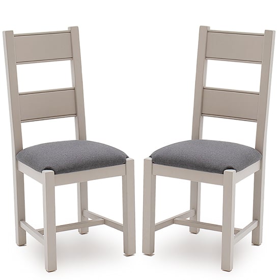 Amberly Grey Wooden Dining Chairs In Pair