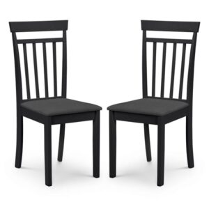 Calista Black Wooden Dining Chairs In Pair