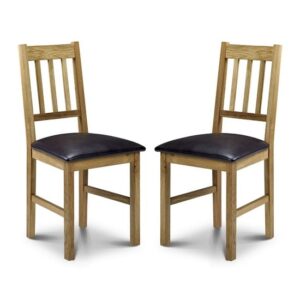 Calliope Wooden Dining Chair In Oiled Oak Finish In A Pair