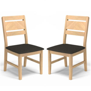 Carnial Grey Fabric Upholstered Dining Chairs In A Pair