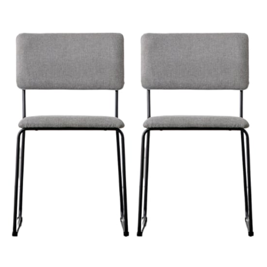 Chalk Grey Fabric Dining Chairs In A Pair