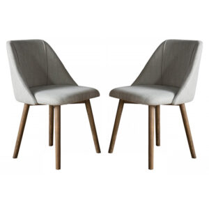 Elliata Natural Fabric Dining Chairs In A Pair