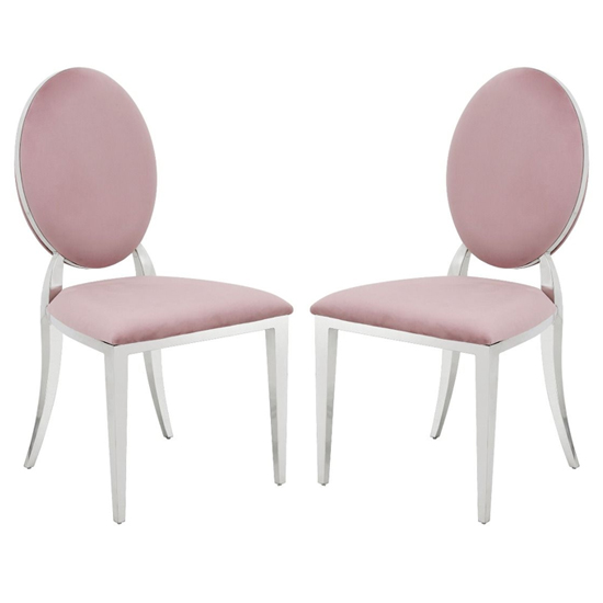 Holyoke Pink Velvet Dining Chairs In Pair
