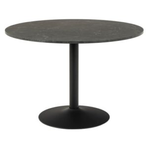 Ibika Melamine Dining Table Round With Metal Base In Black