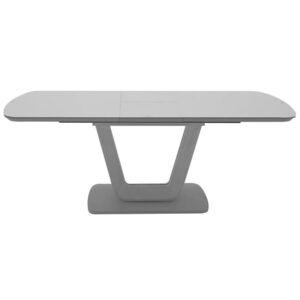 Lazaro Small Glass Extending Dining Table With Light Grey Base