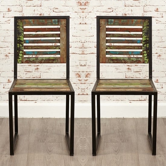 London Urban Chic Wooden Dining Chair In A Pair