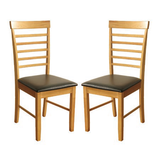 Marsic Light Oak Dining Chair In Pair