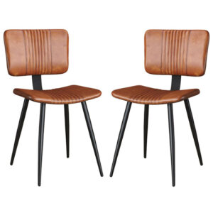 Oundle Bruicato Genuine Leather Dining Chairs In Pair