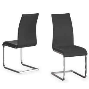 Parkend Black Faux Leather Dining Chair In A Pair