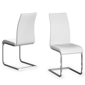 Parkend White Faux Leather Dining Chair In A Pair
