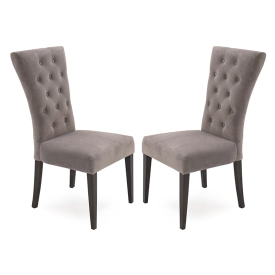 Pembroke Taupe Velvet Upholstered Dining Chair In Pair