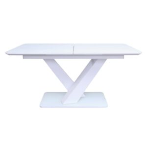 Raffle Small Glass Extending Dining Table In White High Gloss
