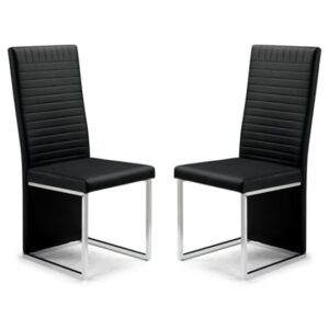 Taisce Black Faux Leather Dining Chairs In Pair