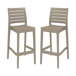 Albany Taupe Polypropylene And Glass Fiber Bar Chairs In Pair