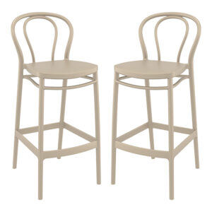 Victor Taupe Polypropylene With Glass Fiber Bar Chairs In Pair