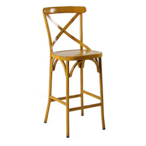 Carillo Outdoor Aluminium Vintage Bar Chair In Yellow