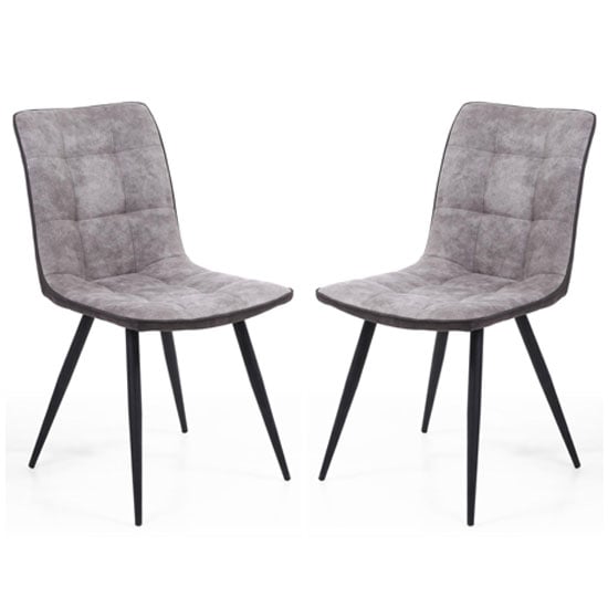 Rizhao Light Grey Suede Effect Dining Chair In A Pair