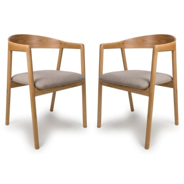 Allen Natural Wooden Dining Chairs In Pair