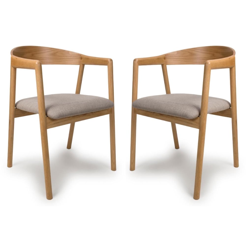 Allen Natural Wooden Dining Chairs In Pair