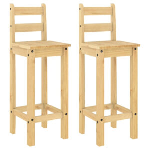 Prineville Brown Wooden Bar Chairs In Pair