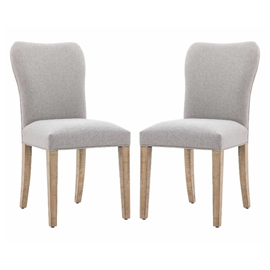 Valletta Natural Fabric Dining Chairs In Pair