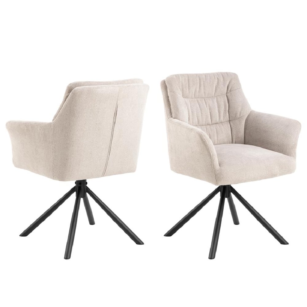 Atwater Beige Fabric Dining Chairs In Pair
