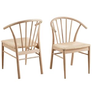 Cassan Off White Wooden Dining Chairs In Pair
