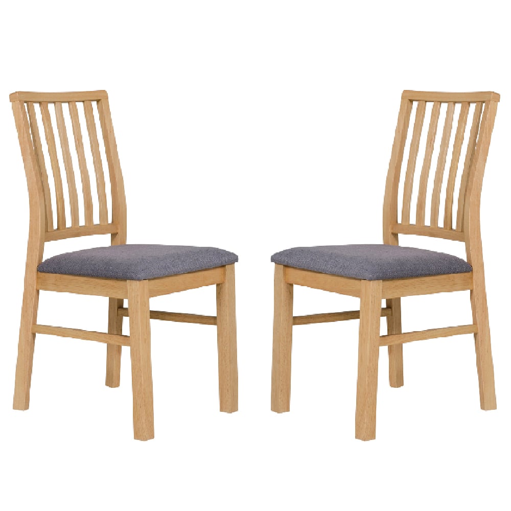 Casper Wooden Oak And Grey Dining Chairs In Pair
