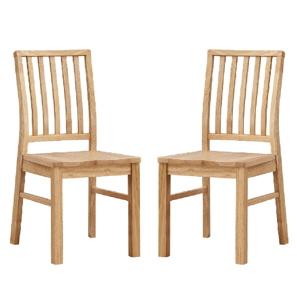 Casper Wooden Oak Dining Chairs In Pair