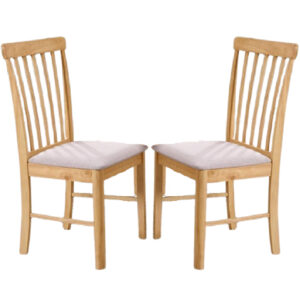 Garnet Oak Wooden Dining Chairs In Pair
