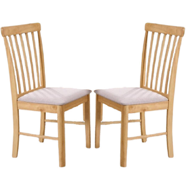 Garnet Oak Wooden Dining Chairs In Pair